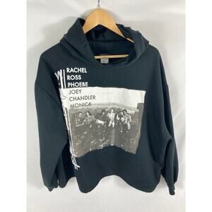 Friends Pullover Hoodie Black Hooded Sweatshirt Rachel Ross Phoebe 1X